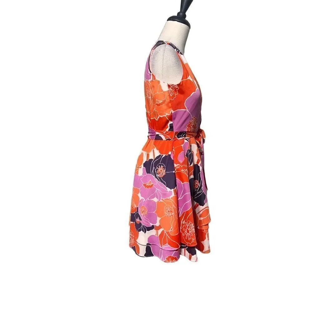 Banana Republic Bright Colored Sleeveless Floral  Summer Dress Size 0